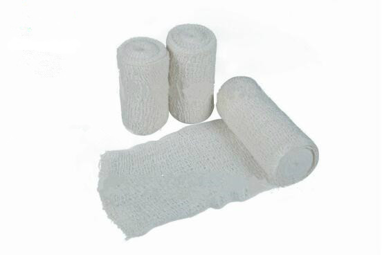 Spandex wrinkled off white elastic bandage